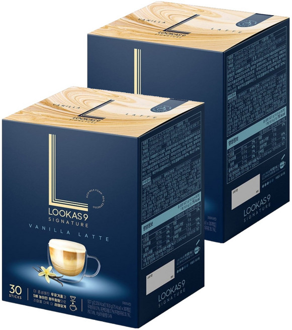 루카스나인 시그니처 바닐라라떼 커피믹스, 16.9g, 30개입, 2개