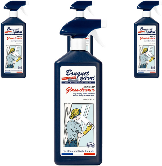 부케가르니 퍼펙트 클리어 유리 세정제, 750ml, 4개