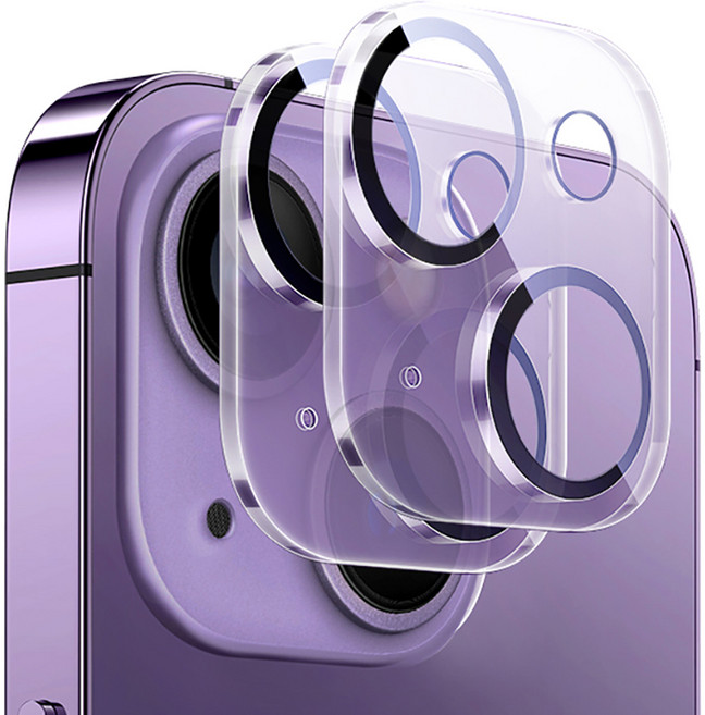 베이스어스 휴대폰 후면 카메라 렌즈 HD 강화유리 액정 풀커버 보호필름 2p + 설치키트 세트, 1세트