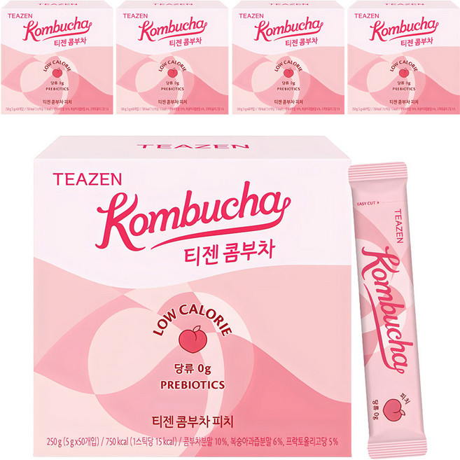 티젠 콤부차 피치, 5g, 50개입, 5개