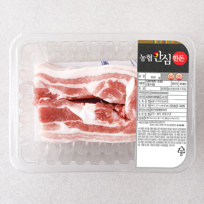 농협안심한돈 삼겹살 보쌈 수육용 (냉장), 600g, 1개