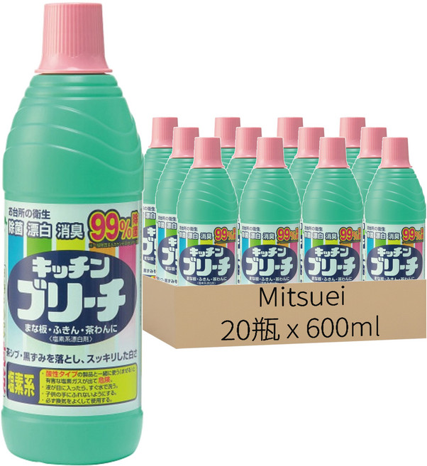 Mitsuei 廚房家用漂白水, 600ml, 20瓶