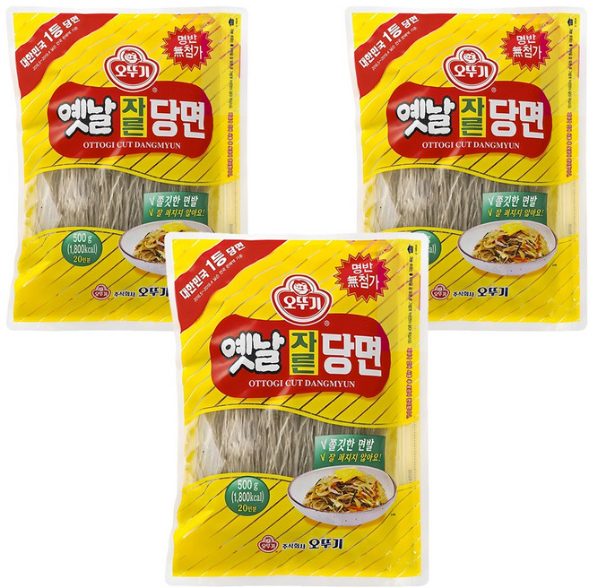 오뚜기옛날 자른당면, 500g, 3개