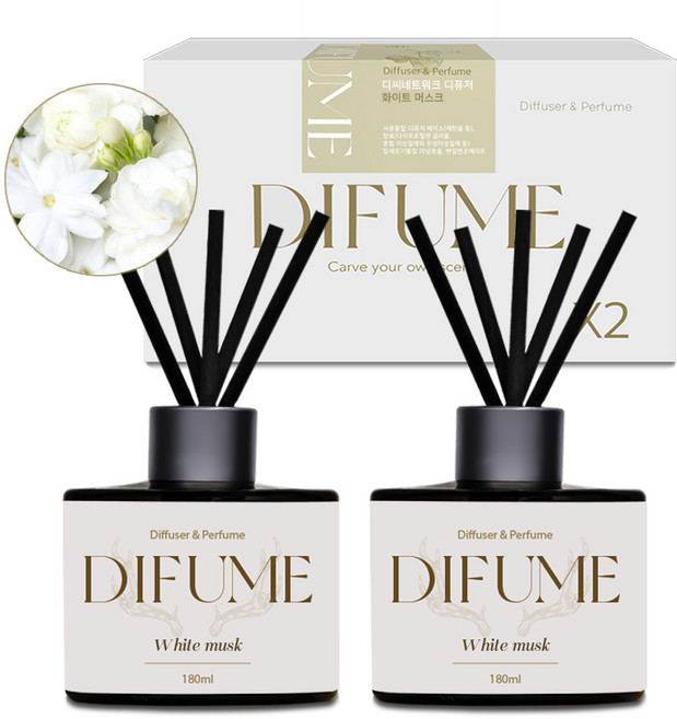 DC NET WORK D'fume 擴香瓶, 2個, 180ml, 白色麝香
