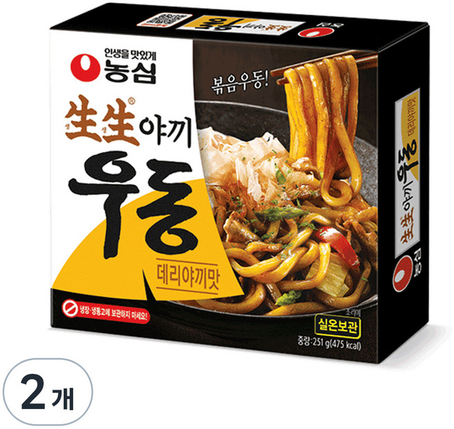 생생우동 생생야끼우동 데리야끼맛, 251g, 2개