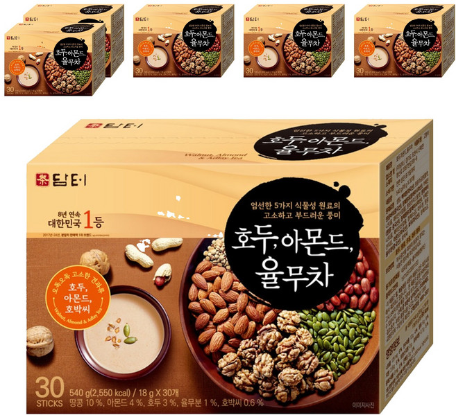 담터 호두 아몬드 율무차, 18g, 30개입, 6개