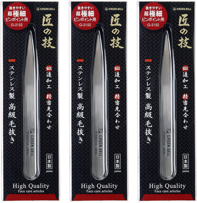 그린벨 타쿠미노 와자 인그로운헤어 핀셋 족집게 G-2152, 색상랜덤발송, 3개