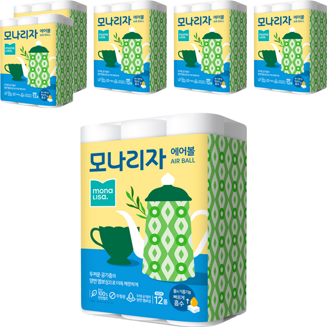 모나리자 에어볼 키친타올, 150매, 72개
