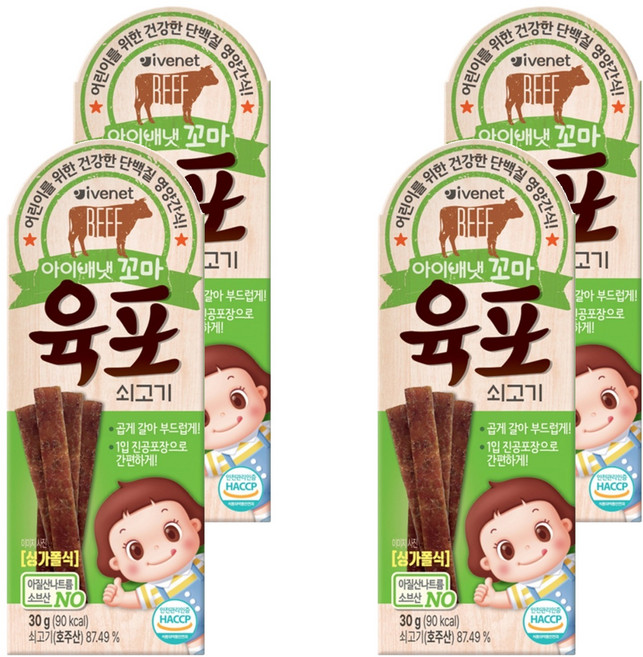 아이배냇 꼬마 육포, 쇠고기, 30g, 4개