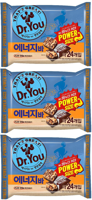 닥터유 에너지바 파워사이즈, 337g, 3개