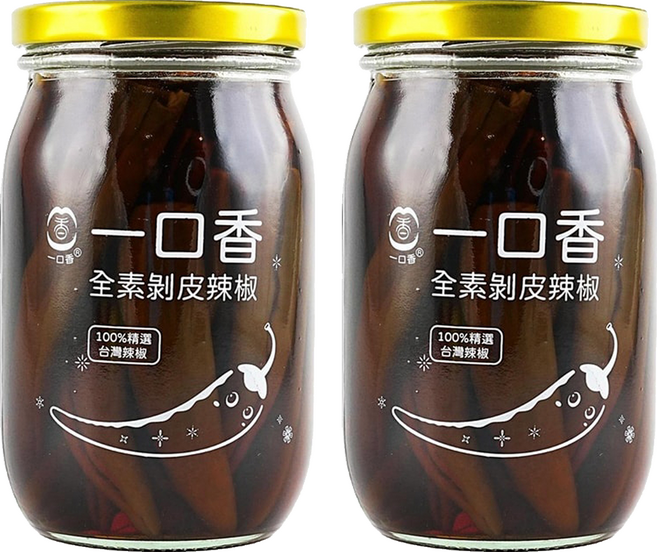 一口香 剝皮辣椒 原味, 450g, 2罐