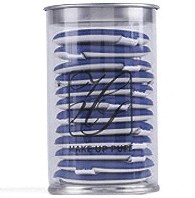 닐로 쿠션 원형 에어퍼프 12p + 원형케이스 세트, 네이비, 1세트