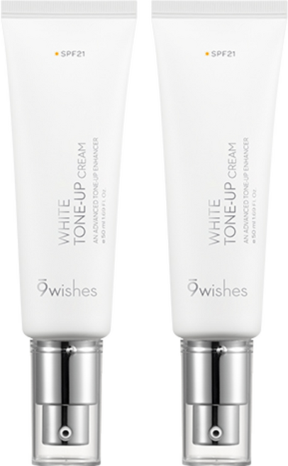 나인위시스 비건 톤업 크림 SPF21, 화이트, 50ml, 2개