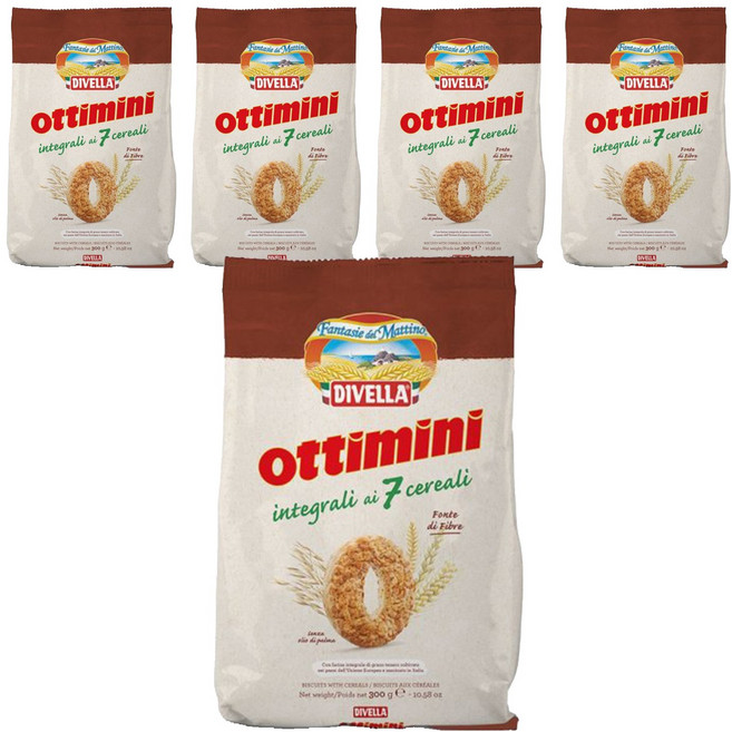 DIVELLA 德威樂 Ottimini全麥餅乾, 300g, 5包