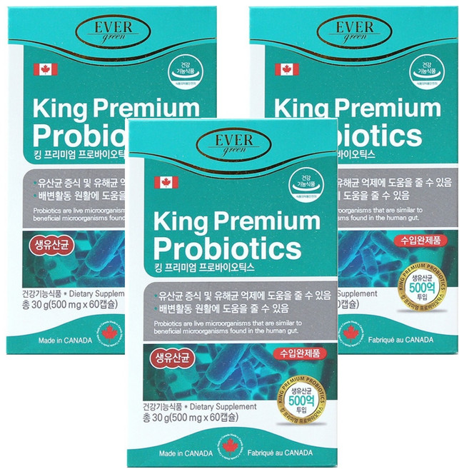 에버그린 킹 프리미엄 프로바이오틱스, 60정, 3개