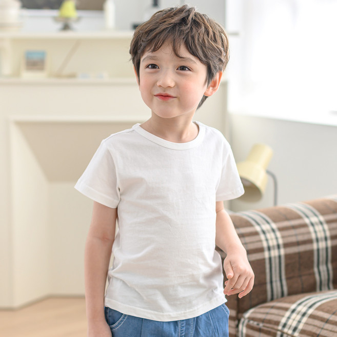 보누맘 아동용 통기성 에브리데이 순면 베이직 반팔 티셔츠