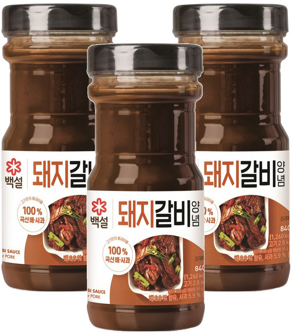 백설 돼지갈비 양념, 840g, 3개
