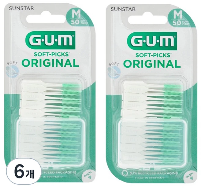 검 소프트픽 오리지날 치간칫솔, 50개입, 6개 - 쿠팡