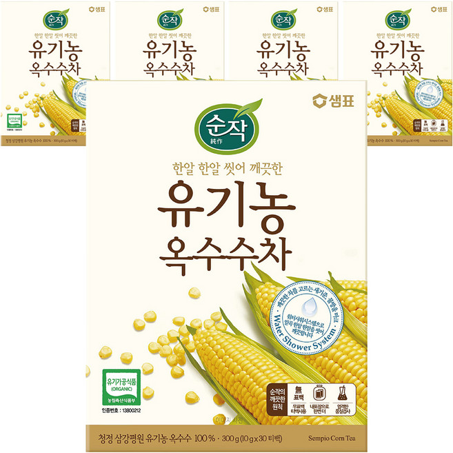 순작 유기농 옥수수차 티백, 10g, 30개입, 5개