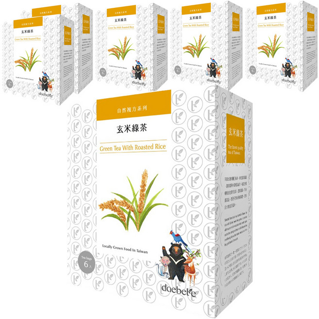 daebete 茶米茶 自然複方 玄米綠茶茶包, 3g, 6包, 6盒