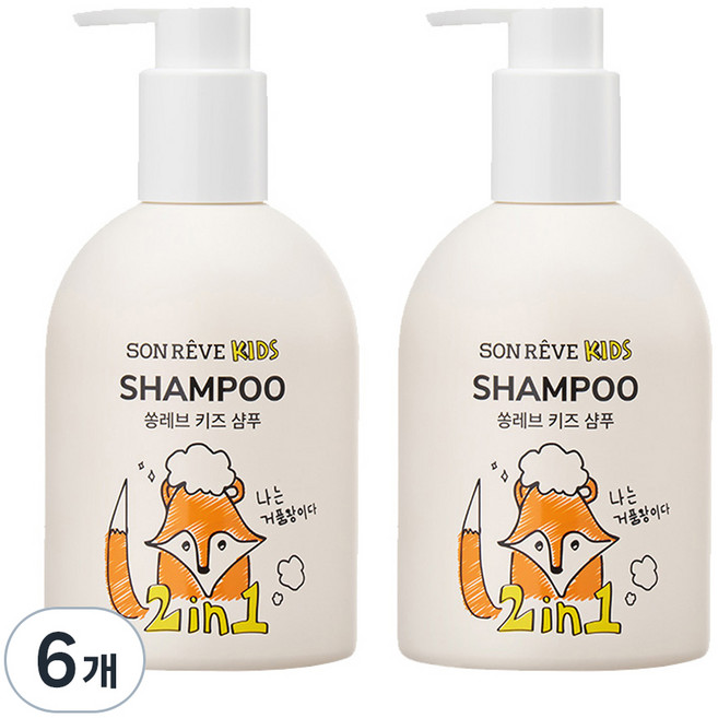 쏭레브 키즈 샴푸 2 in 1 스윗캔디향, 300ml, 6개