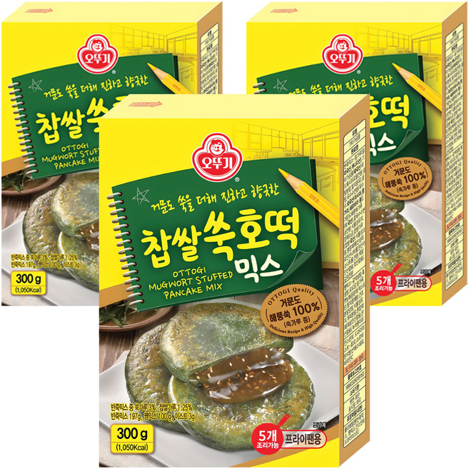 오뚜기 찹쌀 쑥호떡 믹스, 3개, 300g