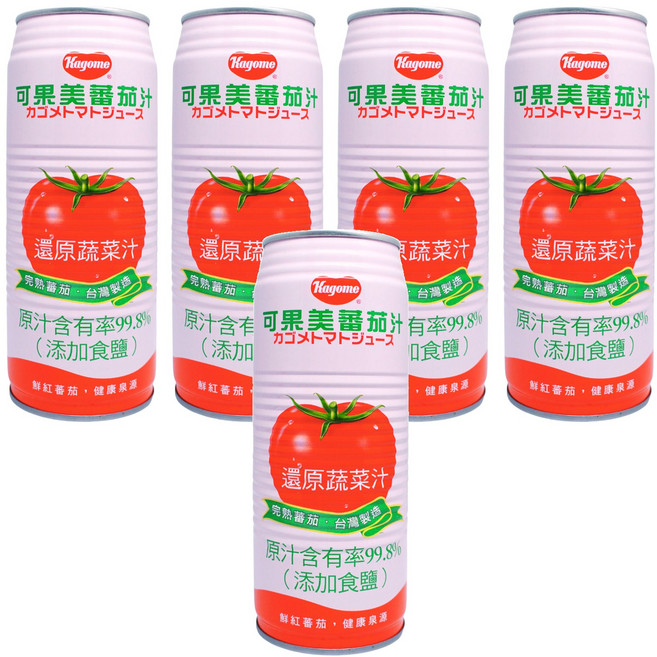 KAGOME 可果美 蕃茄汁, 490ml, 5罐