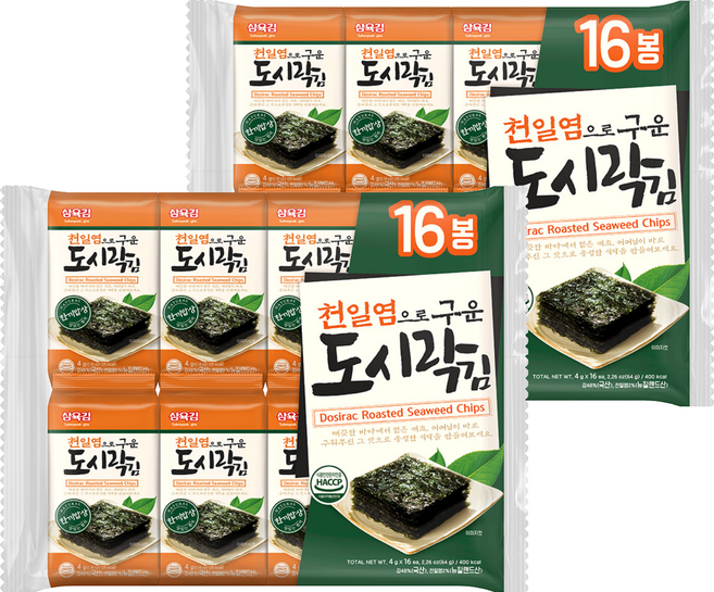 삼육김 도시락김 16p, 64g, 2개