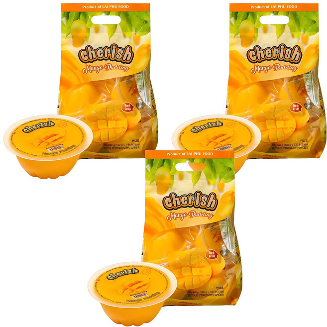 Cherish 芒果布丁果凍 7入, 840g, 3個