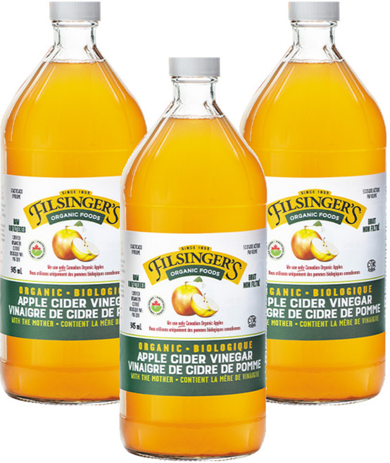 FILSINGERS 有機未過濾蘋果醋, 945ml, 3瓶