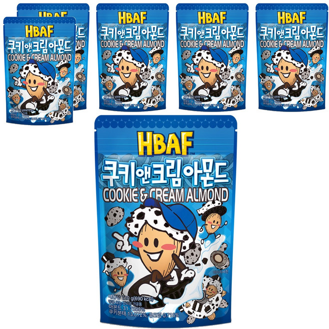 바프 쿠키앤크림 아몬드, 190g, 6개