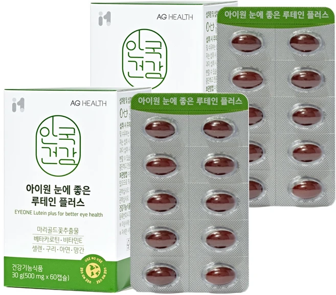 안국건강 눈에 좋은 루테인 플러스 60캡슐, 60정, 30g, 2개 - 쿠팡