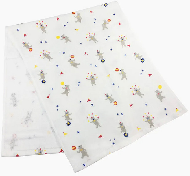 hiorie 日本桃雪 紗布毛巾 小小馬戲團 S001031018 86 x 34cm 72g, 熊熊, 1條