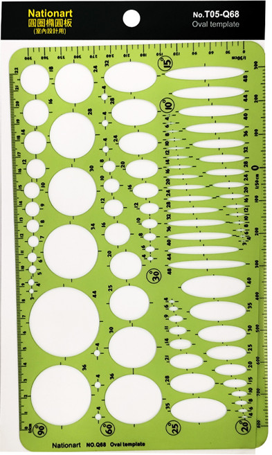 Nationart Q68 圓圈橢圓板 室內設計用, 淡綠色, 1個