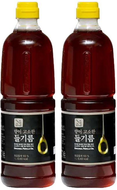 꼬손 향이 고소한 들기름, 1L, 2개