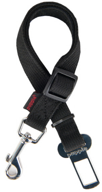 퍼피아 강아지 차량용 심플 안전 벨트 리드, 블랙, 1개