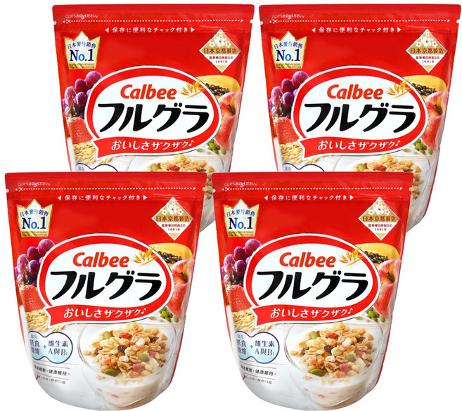 Calbee 卡樂比 Frugra 富果樂 水果麥片 含膳食纖維及維生素 A、B1 日本京都製造, 380g, 4包