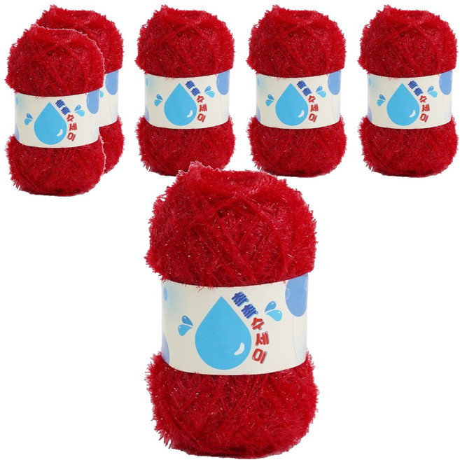 쎄비 촉촉 수세미실, 빨강, 6개