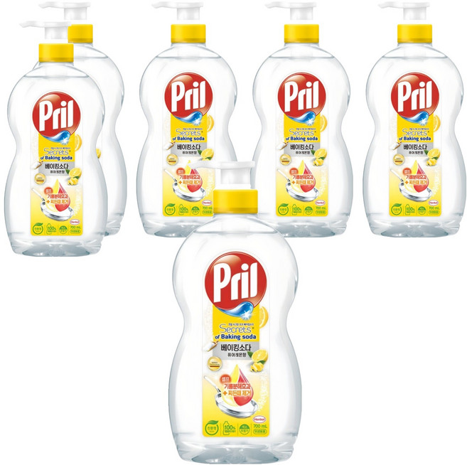 프릴 시크릿오브 베이킹소다 퓨어레몬향 주방세제, 700ml, 6개
