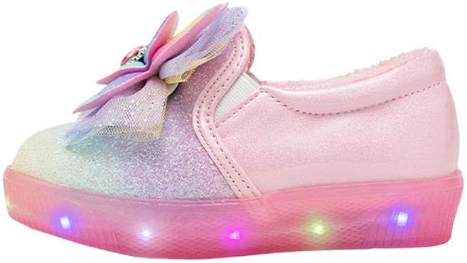 라스텔라 버터플라이 LED 여아 퍼 슬립온 운동화