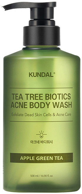 쿤달 티트리 바이오틱스 아크네 바디워시 애플그린티향, 500ml, 1개