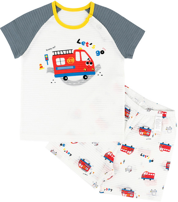 Maykids 男童汽車出動五分變色家居服上下套裝