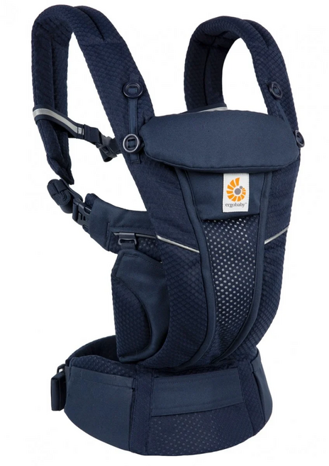 Ergobaby Omni Breeze 多功能透氣嬰兒背帶 SoftFlex™網布 新生兒至幼兒 (0-4歲), 午夜藍, 1個