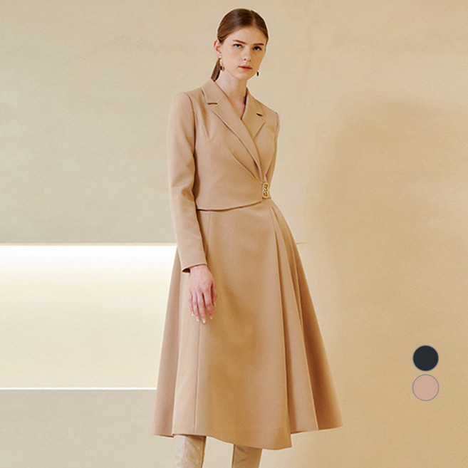 미니멈 여성용 테일러드 랩 장식 A라인 원피스 23FW 백화점 단독 정상