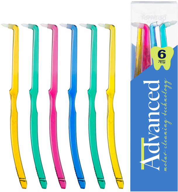 탐사 어금니 칫솔 뾰족형, 1개, 6개입