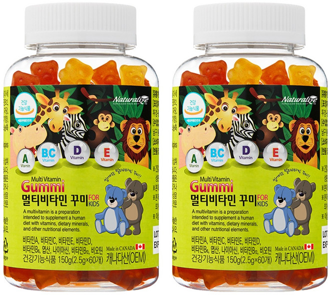 네추럴라이즈 멀티비타민 꾸미, 60정, 2개