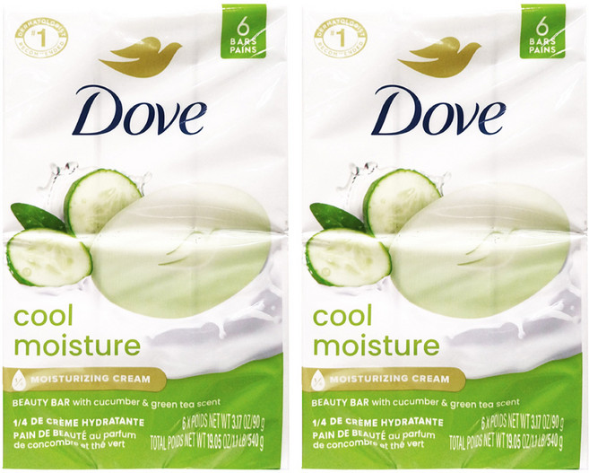 Dove 多芬 涼感保濕沐浴皂 小黃瓜綠茶香, 90g, 12顆