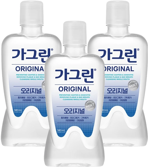 가그린 오리지널 구강청결제, 380ml, 3개 - 쿠팡