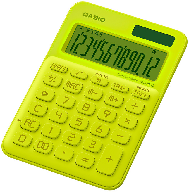 CASIO 卡西歐 限定版特別包裝計算機 MS-20UC-L, MS-20UC-L-NYW (霓虹/黃色), 1個