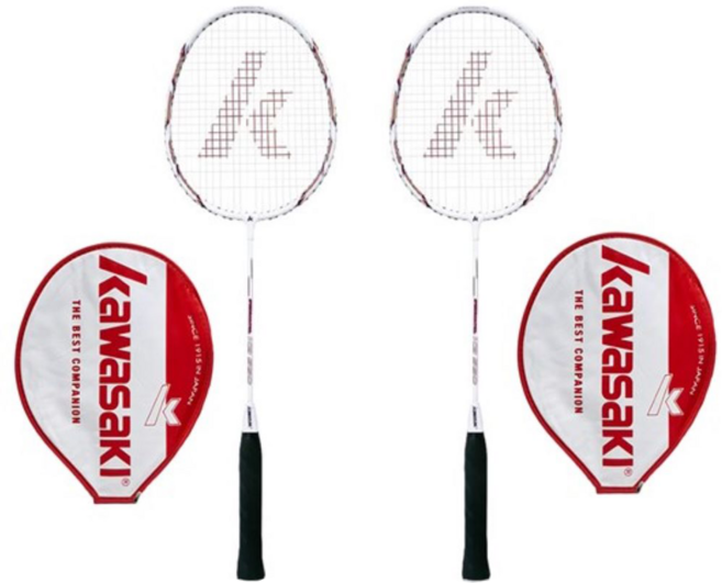 kawasaki 川崎 高級 Speed&Control 穿線鋁合金羽球拍 羽毛球拍 附半拍套 紅色, KBA550, 2支